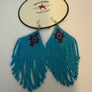 Idyllwind Blue and Red Beaded Earrings